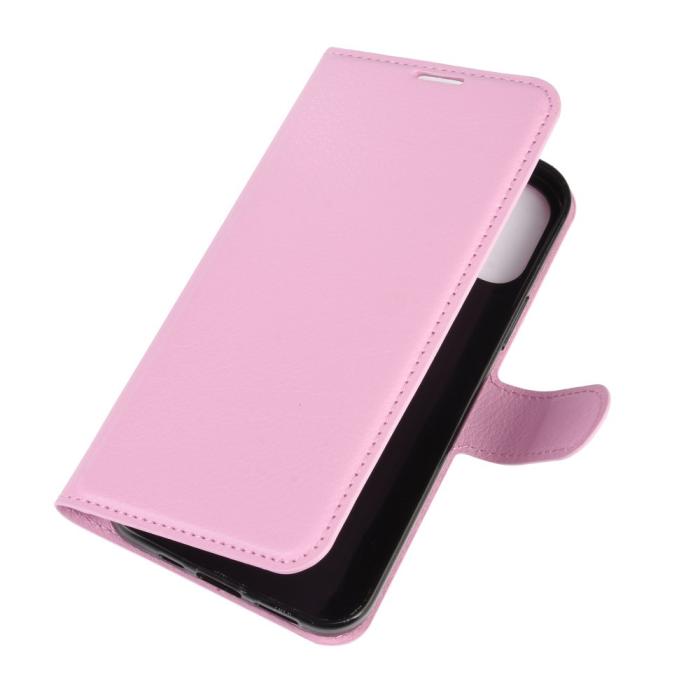 Bild 3, iPhone 12 Pro Max - Litchi Fodral - Ljus Rosa
