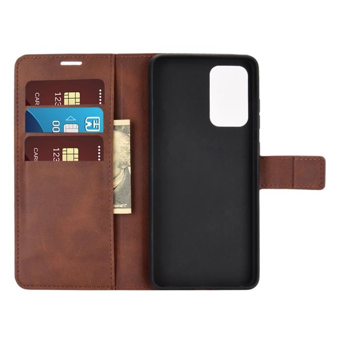 Bild 4, Samsung Galaxy A52 / A52s - Solid Läder Fodral - Brun