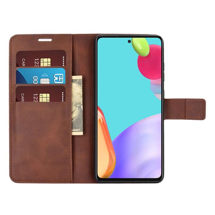 Bild 5, Samsung Galaxy A52 / A52s - Solid Läder Fodral - Brun