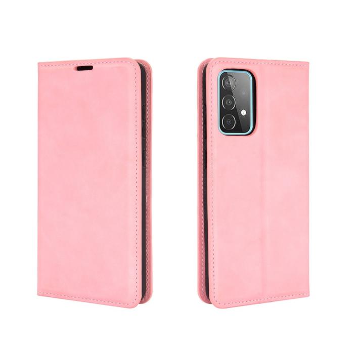 Bild 2, Samsung Galaxy A52 / A52s - Silkeslent Läder Fodral - Rosa