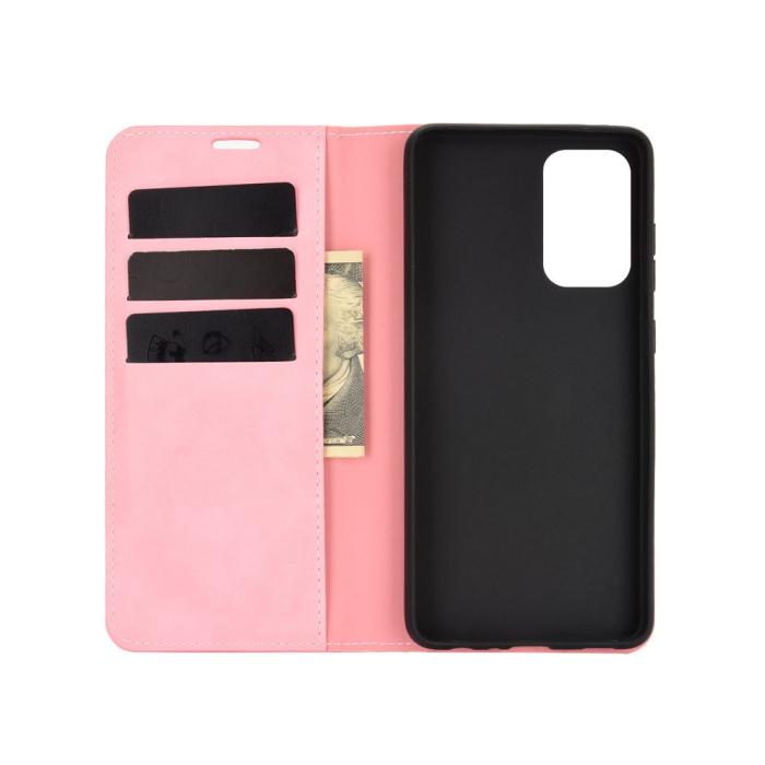 Bild 3, Samsung Galaxy A52 / A52s - Silkeslent Läder Fodral - Rosa