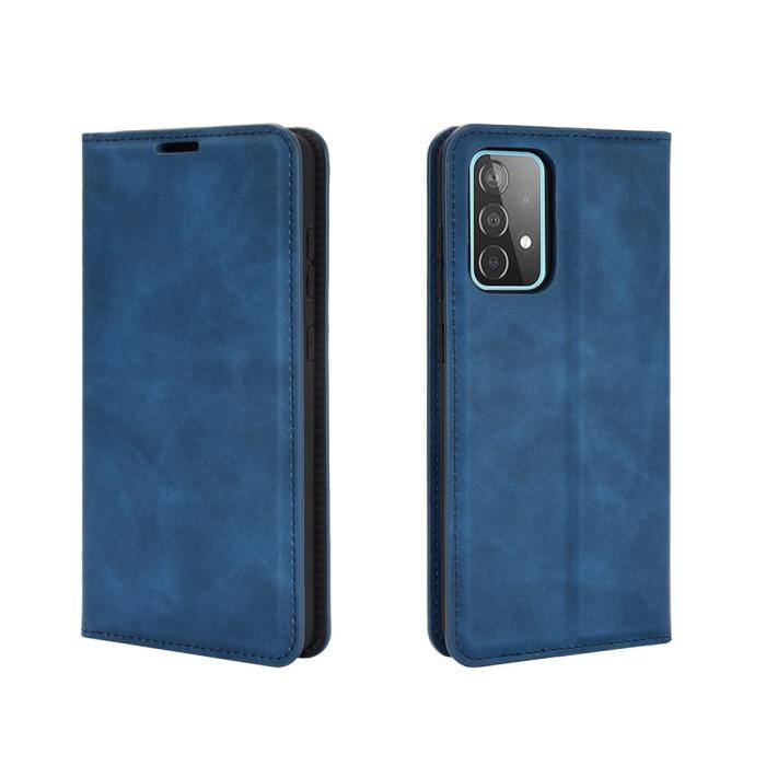 Bild 2, Samsung Galaxy A52 / A52s - Silkeslent Läder Fodral - Blå