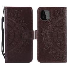 Samsung Galaxy A22 5G - Mandala Läder Fodral - Brun