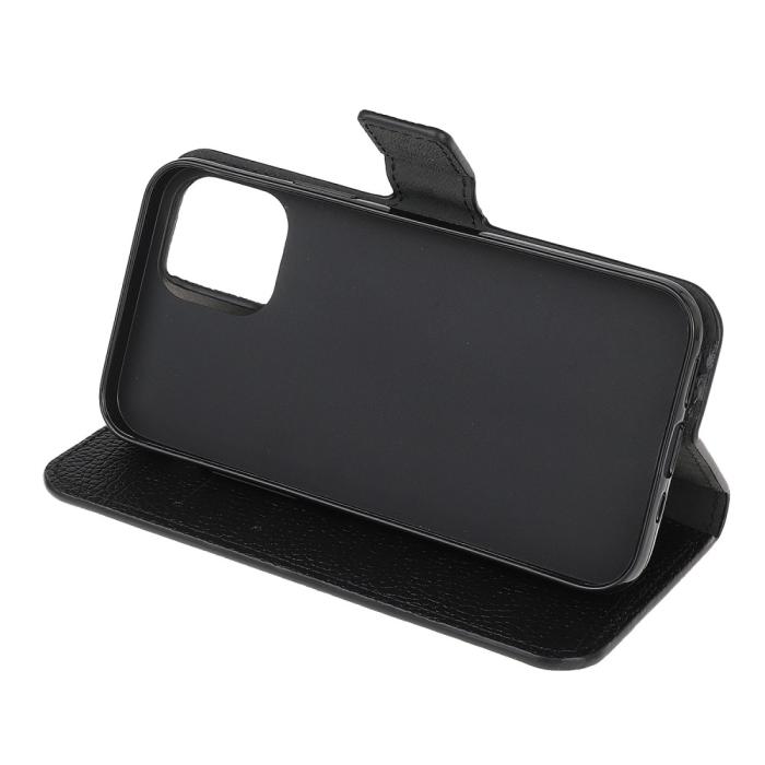 Bild 5, Samsung Galaxy A22 5G - Litchi Läder Fodral - Svart