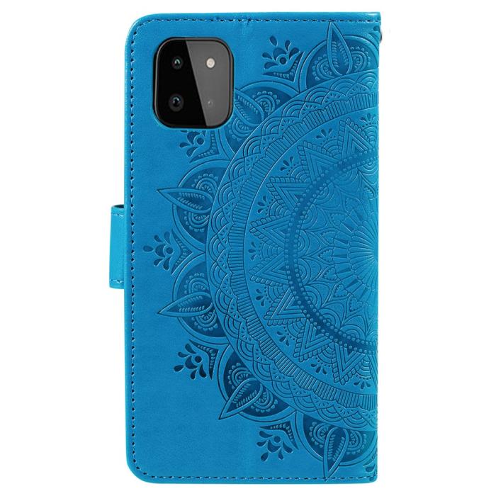 Bild 3, Samsung Galaxy A22 5G - Mandala Läder Fodral - Blå