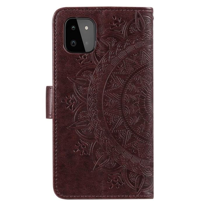 Bild 3, Samsung Galaxy A22 5G - Mandala Läder Fodral - Brun