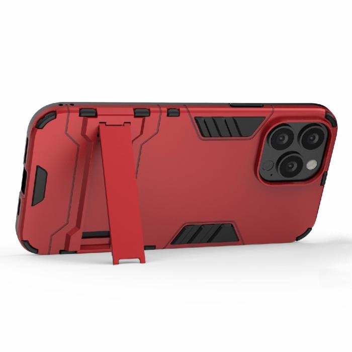 Bild 2, iPhone 13 Pro Max - Hybrid Armor Skal Kickstand - Röd