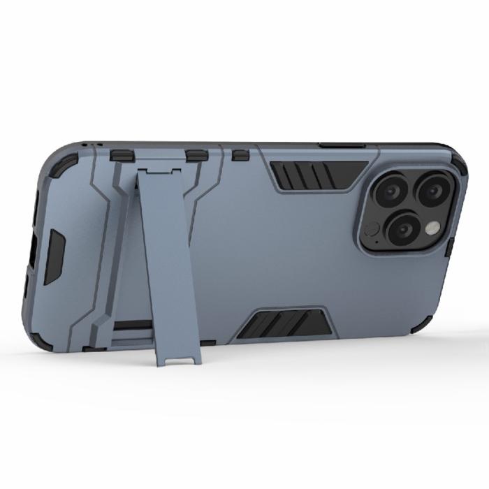 Bild 2, iPhone 13 Pro Max - Hybrid Armor Skal Kickstand - Navy Blue