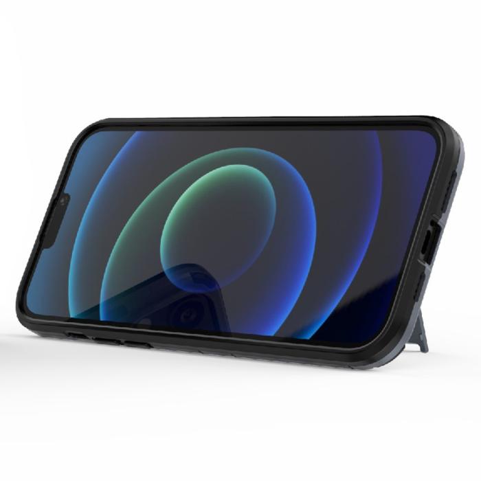 Bild 3, iPhone 13 Pro Max - Hybrid Armor Skal Kickstand - Navy Blue