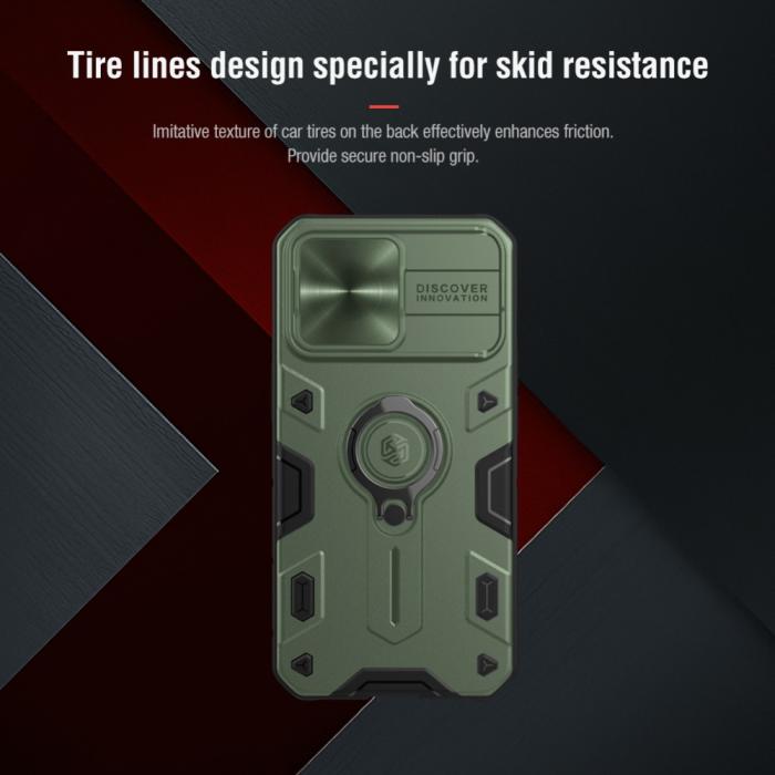 Bild 4, iPhone 13 Pro Max - NILLKIN CamShield Armor Hybrid Ring Skal - Grön