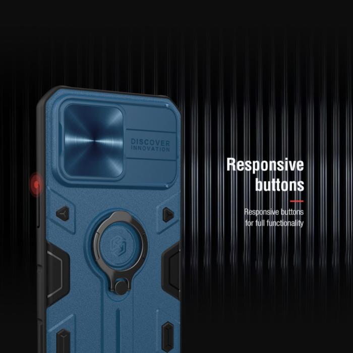 Bild 6, iPhone 13 Pro Max - NILLKIN CamShield Armor Hybrid Ring Skal - Grön