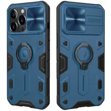 iPhone 13 Pro Max - NILLKIN CamShield Armor Hybrid Ring Skal - Bl&aring;
