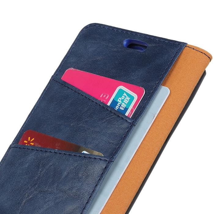 Bild 5, Huawei Honor View 20 - Premium Split Läder Plånboksfodral - Blå