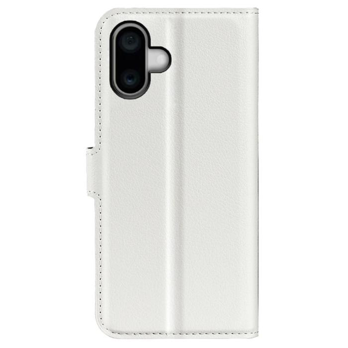 Bild 6, iPhone 16 Fodral Litchi Textur Läder Vit