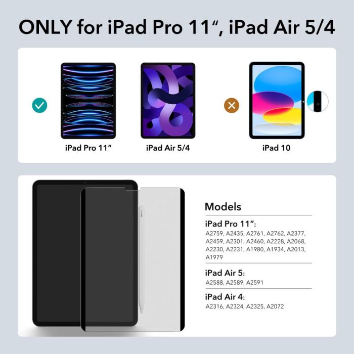 Bild 2, ESR iPad Pro 11/iPad Air 4/5 Skärmskydd Magnetiskt Privacy