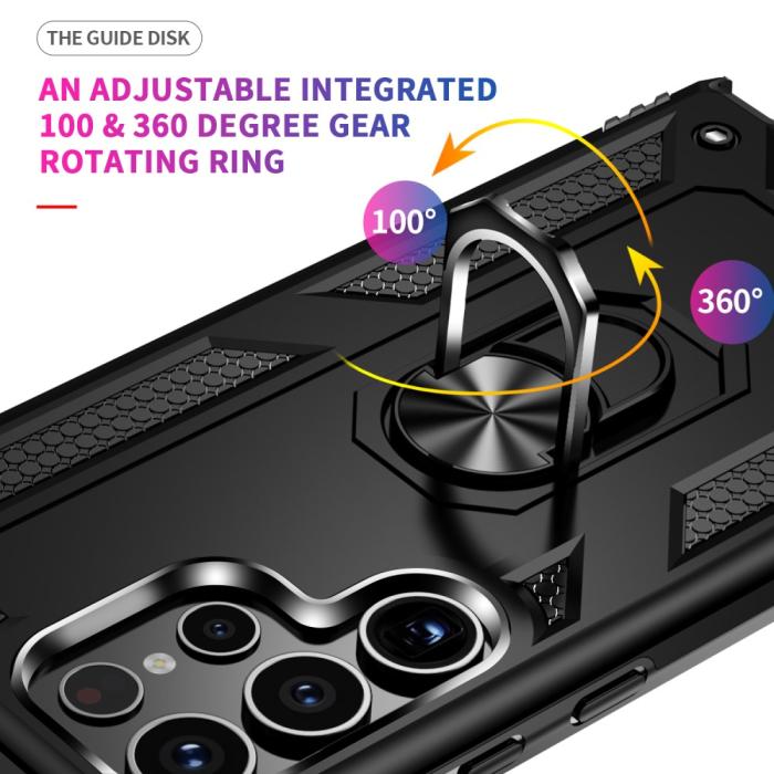 Bild 3, Samsung Galaxy S24 Ultra Skal Ring Hybrid Armor Svart