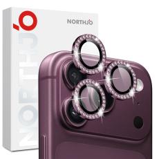 NORTHJO iPhone 18 Pro/18 Pro Max Linsskydd Strass Lila