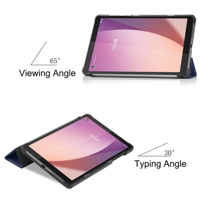 Bild 5, Lenovo Tab M8 (Gen 4) Fodral Tri-Fold Läder Blå