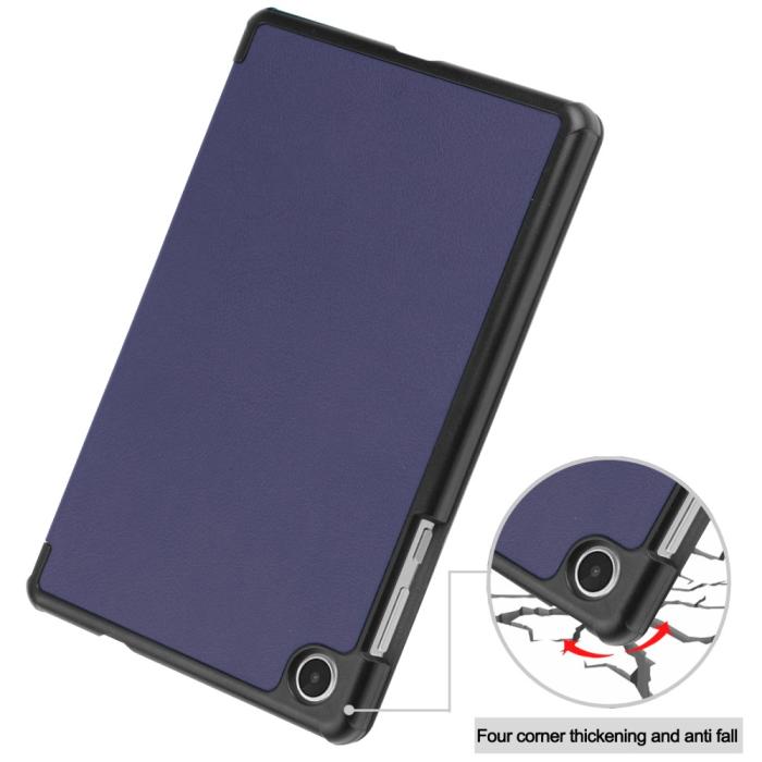 Bild 6, Lenovo Tab M8 (Gen 4) Fodral Tri-Fold Läder Blå