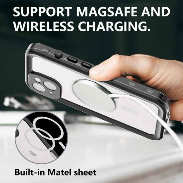 Bild 4, REDPEPPER iPhone 14 Skal MagSafe 360 Vattentätt IP68 Svart