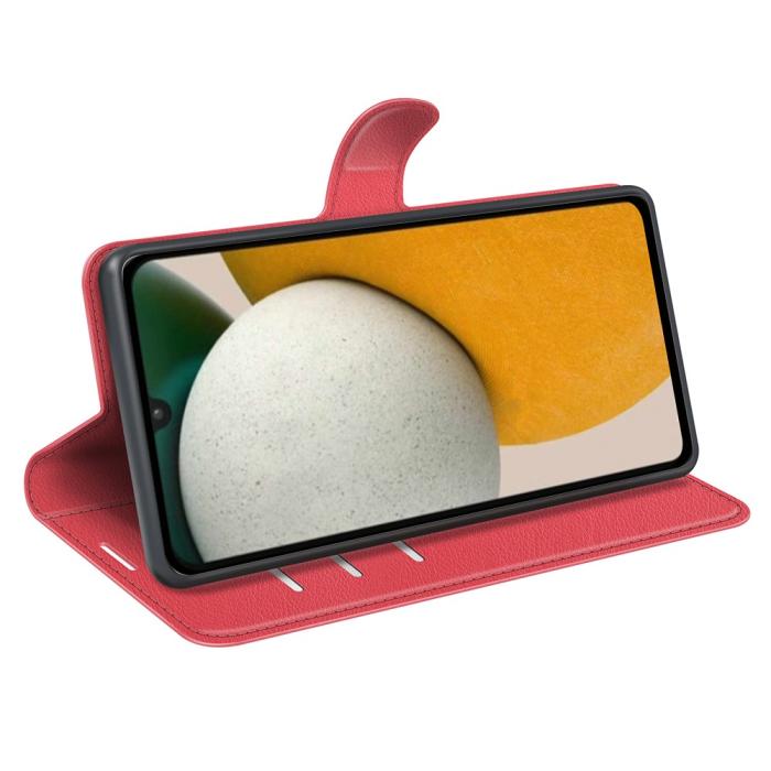 Bild 3, Samsung Galaxy A15 5G Fodral Litchi Läder Röd
