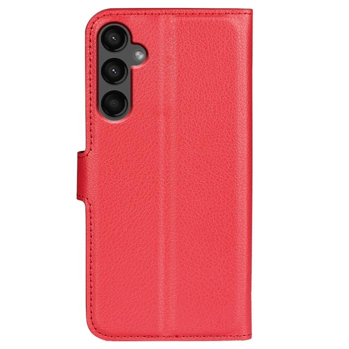 Bild 6, Samsung Galaxy A15 5G Fodral Litchi Läder Röd