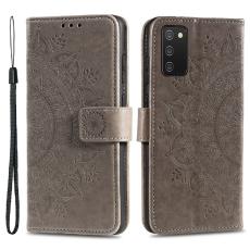 Samsung Galaxy A03s Fodral Mandala Läder Grå