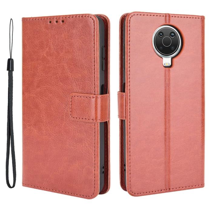 Bild 1, Nokia G10 / G20 Fodral Crazy Horse Läder Brun