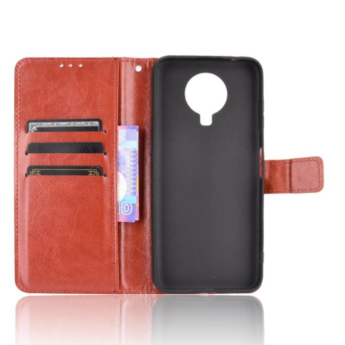 Bild 6, Nokia G10 / G20 Fodral Crazy Horse Läder Brun