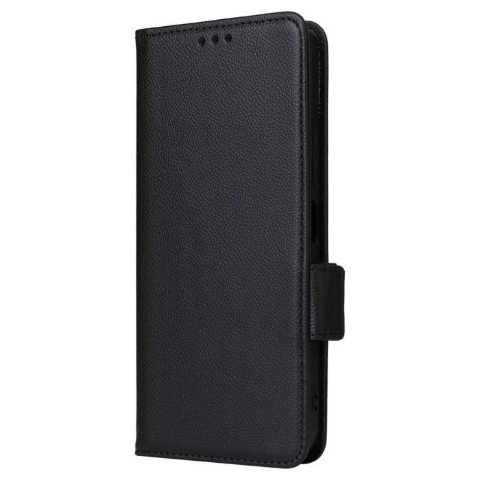 Bild 6, Xiaomi Redmi 12 5G/4G Fodral Litchi Läder Svart