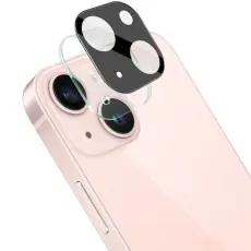 IMAK iPhone 15 / 15 Plus Linsskydd Akryl/H&auml;rdat Glas Svart