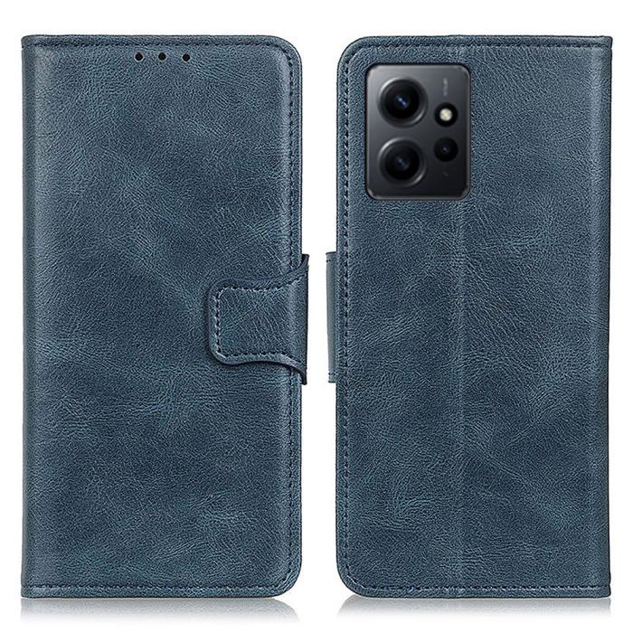 Bild 1, Xiaomi Redmi Note 12 4G Fodral Crazy Horse Läder Blå