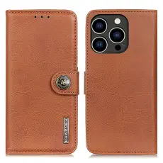 KHAZNEH iPhone 16 Pro Fodral Läder Brun