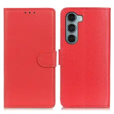 Motorola Moto G200 Fodral Litchi Läder Röd