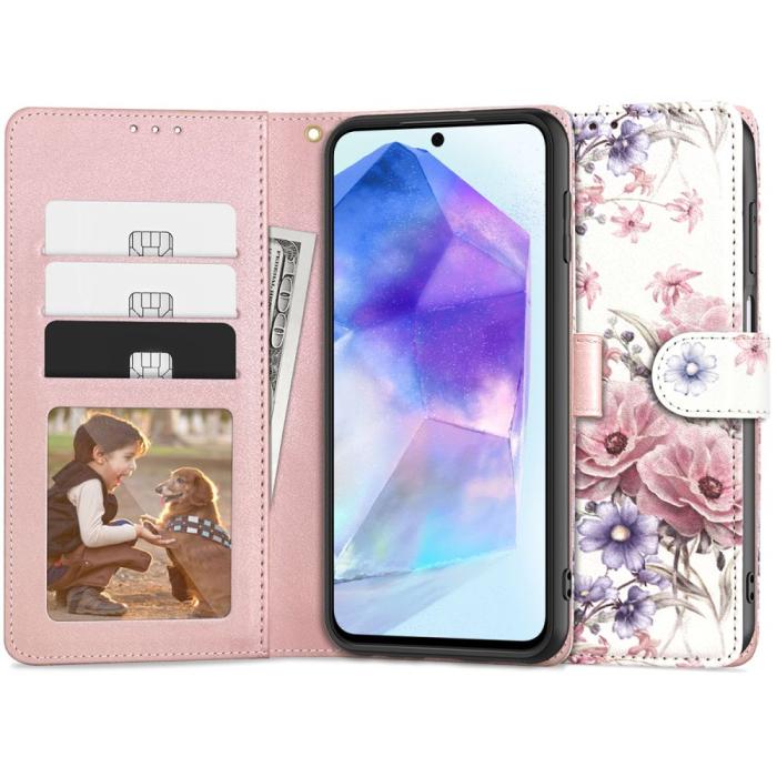 Bild 1, Tech-Protect Galaxy A55 5G Fodral Läder Blossom Flower