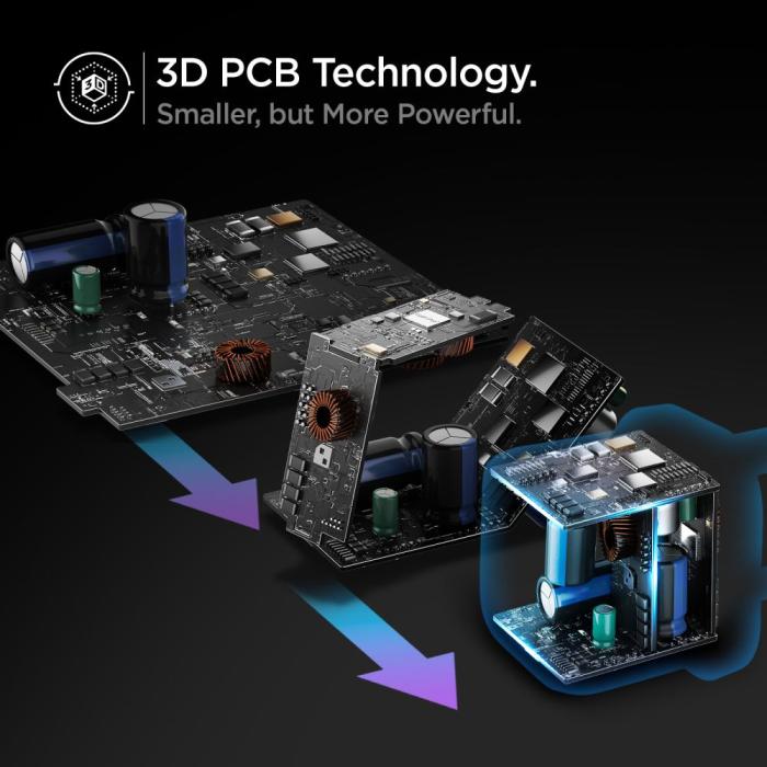 Bild 2, Spigen 65W PD PowerArc 2x USB-C Väggladdare Vit