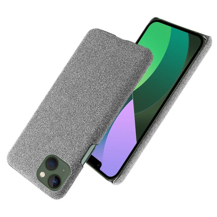 Bild 2, iPhone 15 Plus Skal Tygbelagt Ljus Grå