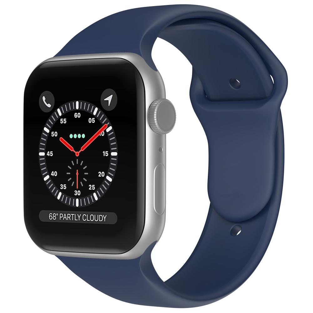 Apple Watch 42/44/45/49 mm Silikon Armband (S/M) Midnight Blue