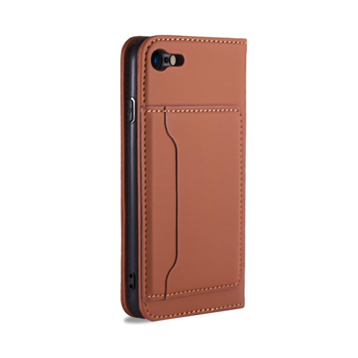 Bild 3, iPhone 7/8/SE Fodral Skin Feel Kortfack Brun
