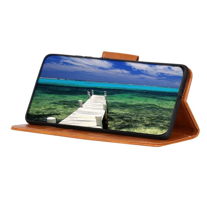 Bild 3, Samsung Galaxy S23 Ultra Fodral Crazy Horse Split Läder Brun