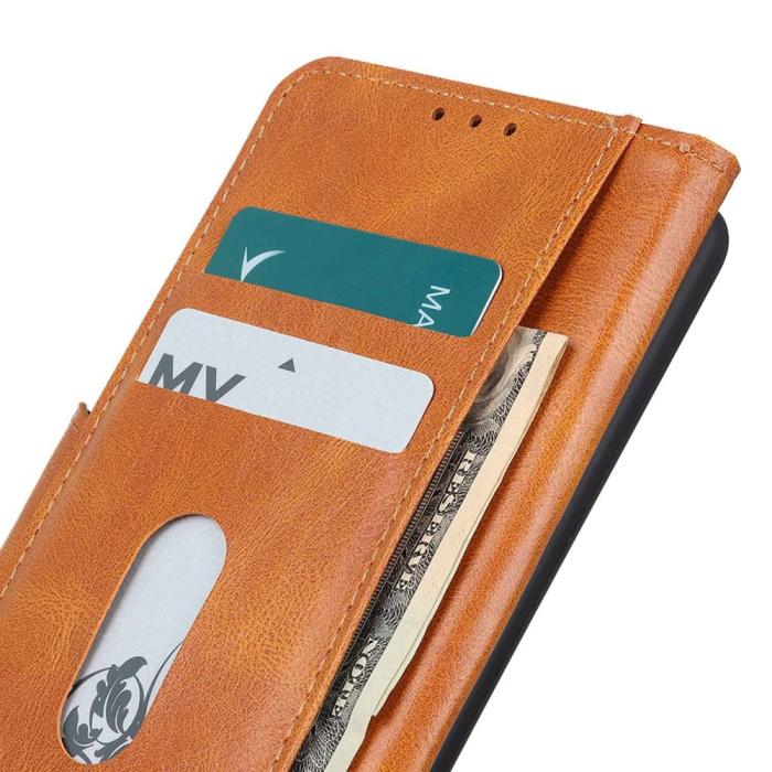 Bild 4, Samsung Galaxy S23 Ultra Fodral Crazy Horse Split Läder Brun