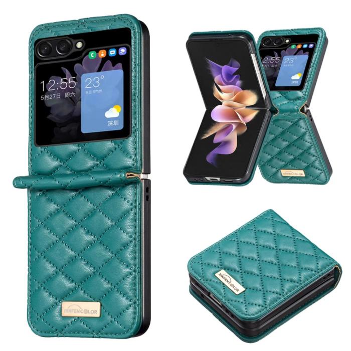 Bild 1, Samsung Galaxy Z Flip 5 Skal Diamond Textur Grön