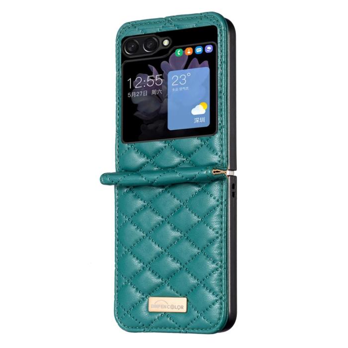 Bild 2, Samsung Galaxy Z Flip 5 Skal Diamond Textur Grön