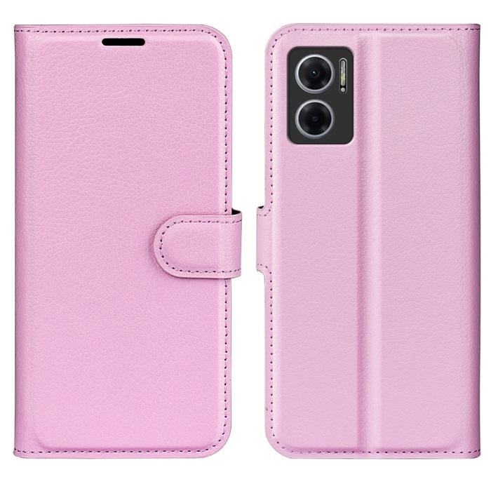 Bild 1, Xiaomi Redmi 10 5G Fodral Litchi Läder Ljus Rosa