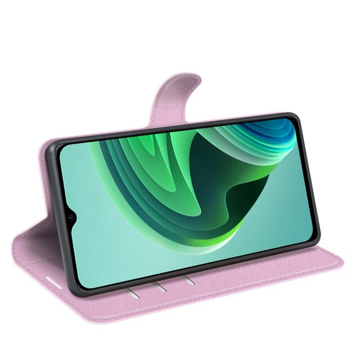 Bild 3, Xiaomi Redmi 10 5G Fodral Litchi Läder Ljus Rosa