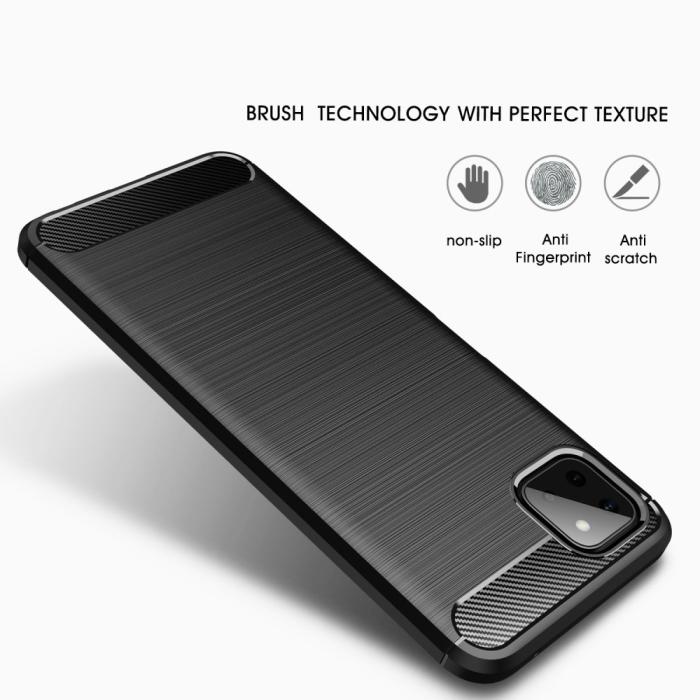 Bild 5, Samsung Galaxy A22 5G - Borstad Stål Textur Skal - Blå
