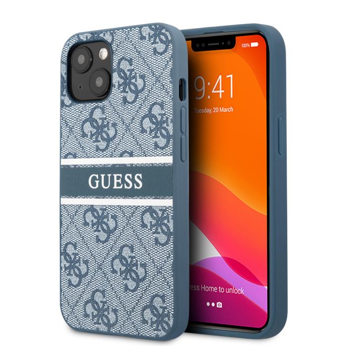 Bild 1, Guess iPhone 13 Mini Skal PU 4G Stripe Blå