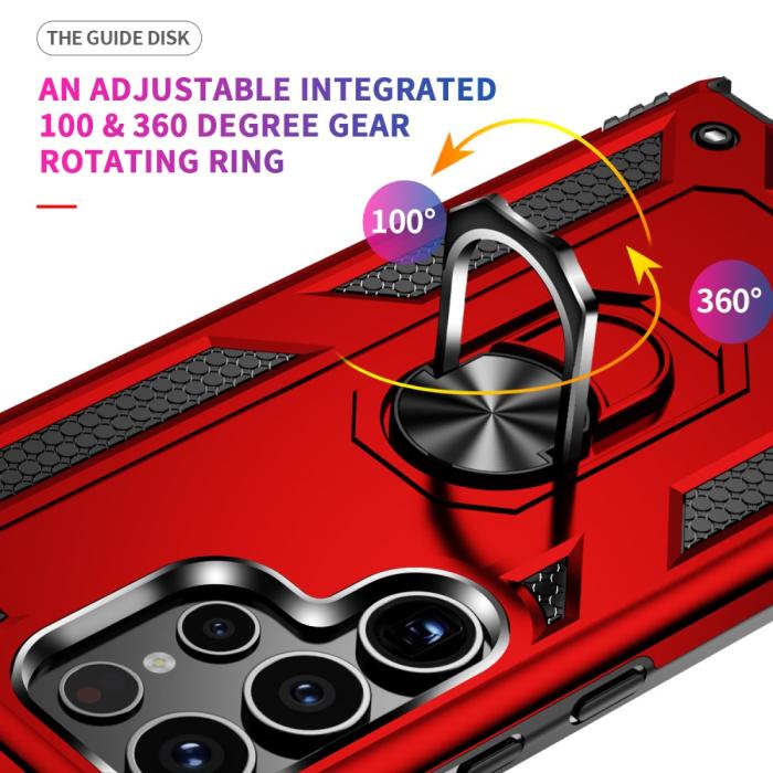 Bild 3, Samsung Galaxy S24 Ultra Skal Ring Hybrid Armor Röd