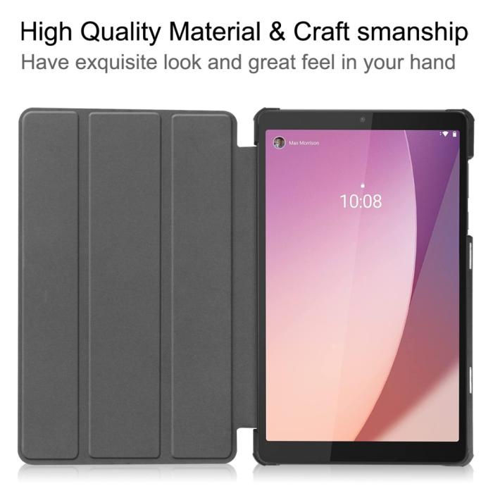 Bild 2, Lenovo Tab M8 (Gen 4) Fodral Tri-Fold Läder Roséguld