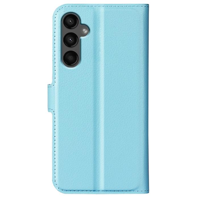 Bild 6, Samsung Galaxy A15 5G Fodral Litchi Läder Ljus Blå